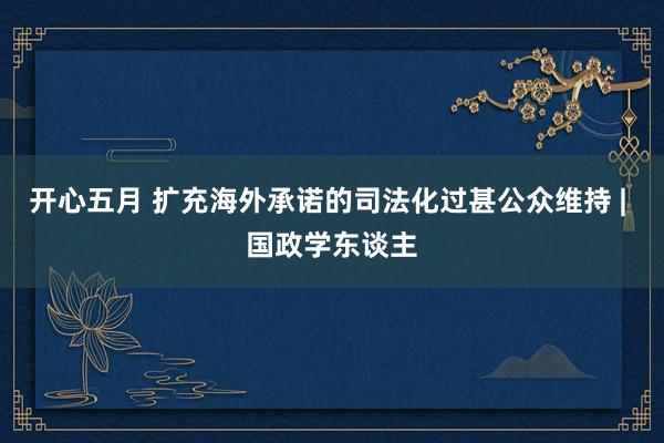 开心五月 扩充海外承诺的司法化过甚公众维持 | 国政学东谈主