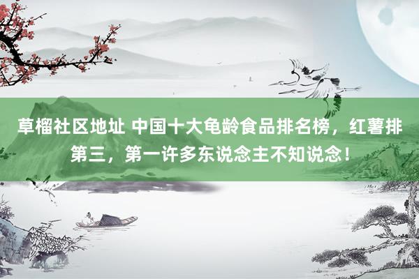 草榴社区地址 中国十大龟龄食品排名榜，红薯排第三，第一许多东说念主不知说念！