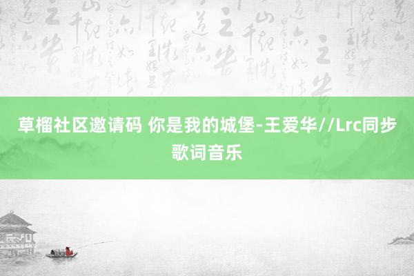 草榴社区邀请码 你是我的城堡-王爱华//Lrc同步歌词音乐